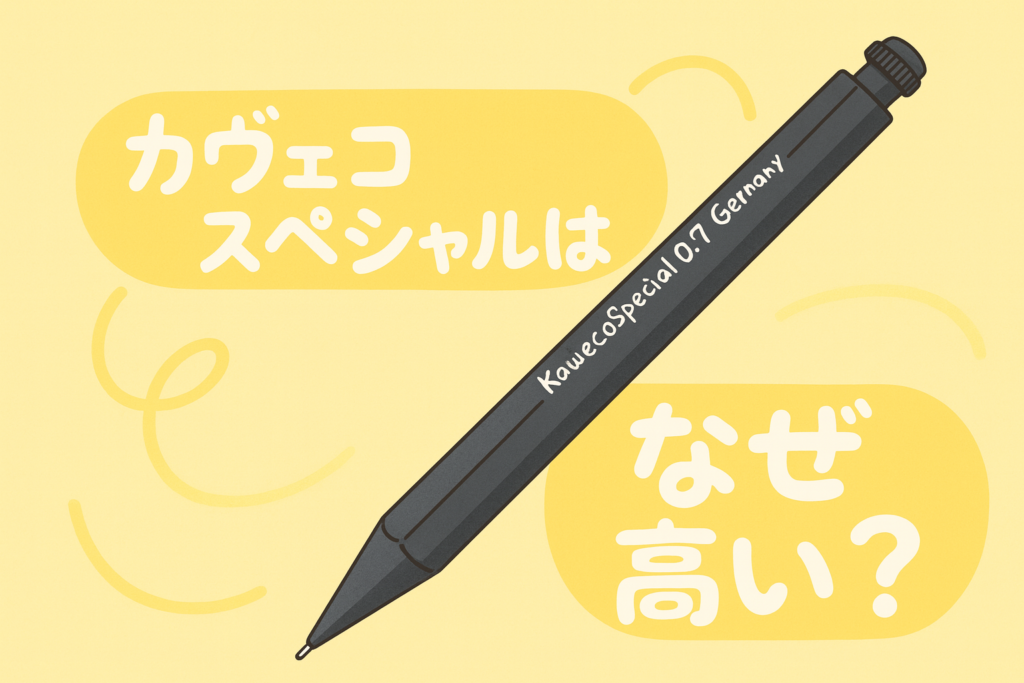 カヴェコスペシャルが描かれ、背景に丸文字で「カヴェコスペシャルは なぜ高い？」と表示された黄色ベースのアイキャッチ画像