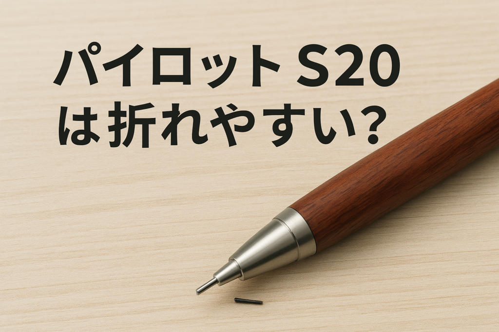 パイロット S20 シャープペンシルは折れやすいのか？耐久性やガイドパイプの脆さについて伝えるアイキャッチ画像。