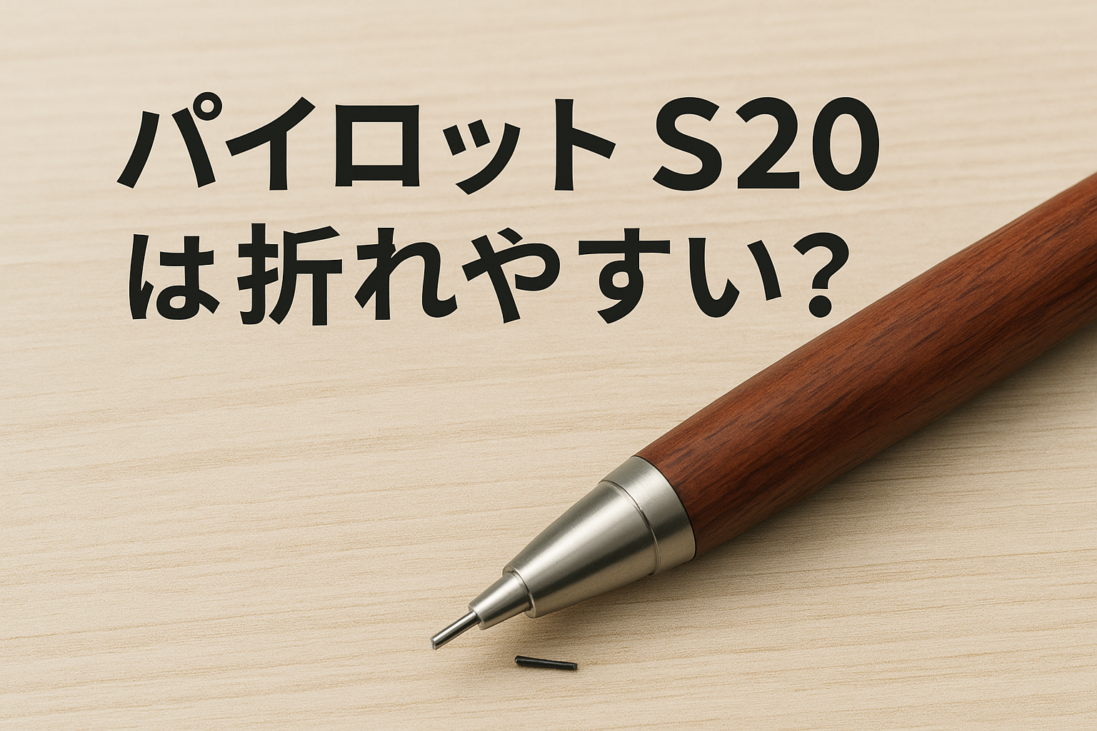 パイロット S20 シャープペンシルは折れやすいのか？耐久性やガイドパイプの脆さについて伝えるアイキャッチ画像。